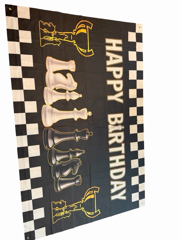 Chess Theme Birthday Party Decor Bundle | Banner, Centerpieces & Favor Bags