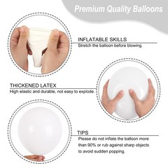 135pcs White Balloons Different Sizes 18 12 10 5 Inch for Garland Arch, Latex…