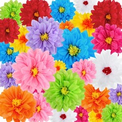 Decoración de fiesta de flores mexicanas, papel seda fiesta papel crepé colorido