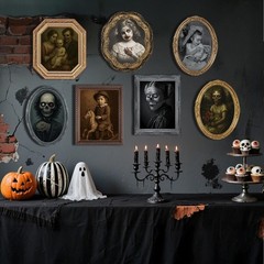 Waterproof 3D Changing Face Portraits – 12 Pack Horror Wall Decor for Halloween