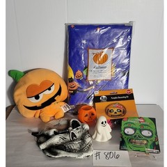 Halloween Decor Lot Plush Mask Ghost Pumpkin Decorating Kit Zombie Teeth