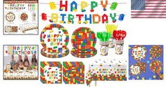 Complete 177 Pcs Building Block Themed Party Set – Perfect for Boys’ Birthdays