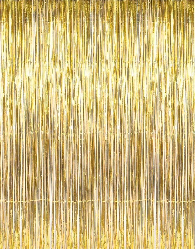 3.2 ft x 9.8 ft Metallic Tinsel Foil Fringe Curtains,Party Streamer Backdrop