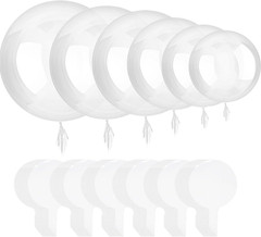 60 Pcs Bobo Balloons, 6 Different Size Clear Balloon for Stuffing Transparent Ba