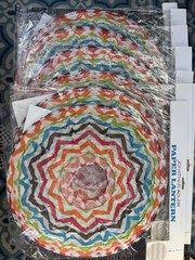 *Rare* Jonathan Adler Paper Lanterns Chevron print – Set of 8