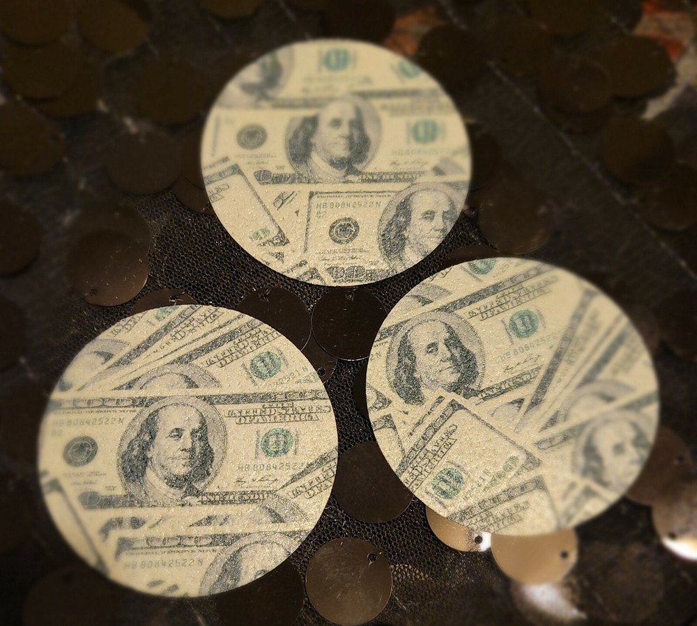 12 Edible Benjamin Wafers Party Supplies, 2.5 inches each