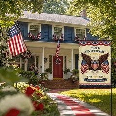 250th Anniversary Garden Flag – Vibrant 4th of July Patriotic Decoration 12×18