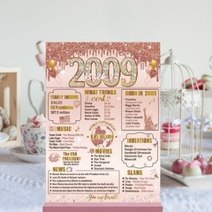 16th Birthday Party Supplies, Two Sided Wood Sign, Pink Rose Gold