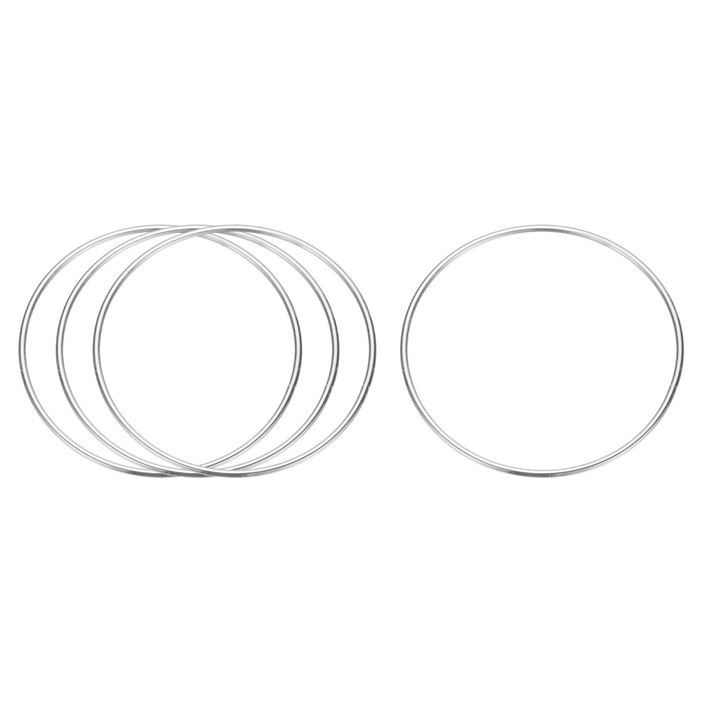 4 Pcs Metal Hoops for Crafts, 4 Inch Dream Catcher Rings, Silver