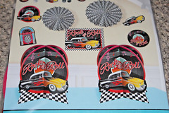ROCK AND ROLL 1950s ROOM DECORATING KIT 1960s party supplies 10pcs car records