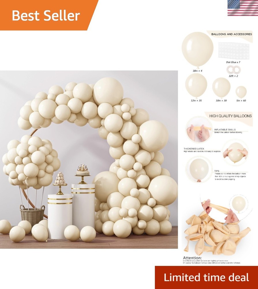 129pcs Latex Different Sizes 18,12,10,5 Inches Balloons for Garland Arch