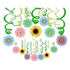 30 Sun Flowers Hanging Swirl Decorations Baby shower decoration Birthday Party