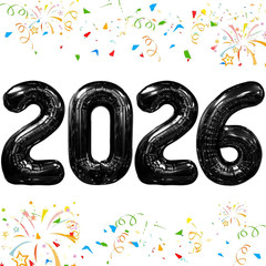 16 Inch 2026 Gold Foil Number Balloons, 2026 New Years Decorations for 2026 Happ