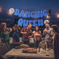 Glitter Dancing Queen Party Decorations, Blue 5.5×4.7in, 4.5in,