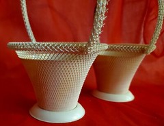 2 Vtg 50’s Plastic Net Party Nut Candy Cups Shower Favors West Germany 7″ READ
