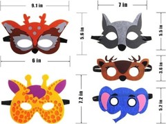 Máscaras De Fieltro De Animales Para Fiestas (30 Paquetes) Para Niños Fiesta NEW
