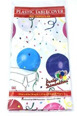 Happy Birthday Party Plastic Table Cover by Gam Associates Nos Made in USA