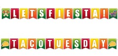 New Beistle 2-Sided Taco Tuesday Fiesta Hanging Banner Sign (1 Piece) 6in x 12ft