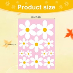 72pcs Daisy Window Clings, Summer Spring Stickers Cute Colourful