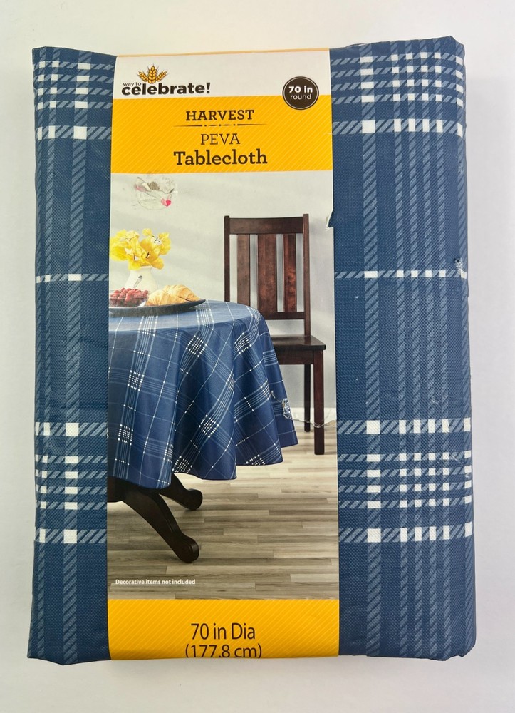 Peva Harvest Round Tablecloth – 70″ Dia.- Free Shipping X9
