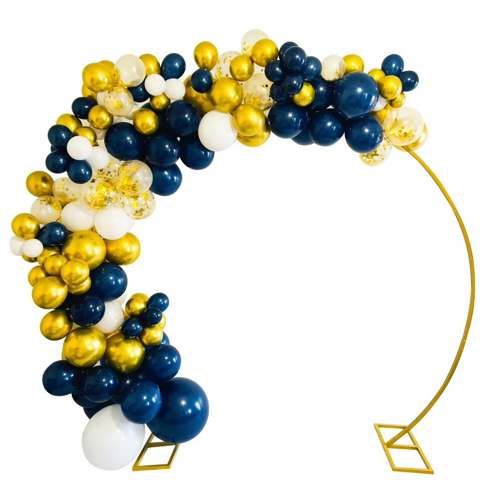 139 Pcs. Navy White Gold 18″ 12″ 10″ 5″ Premium Latex Balloon Garland Arch Kit