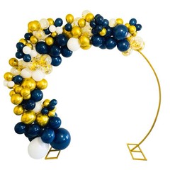 139 Pcs. Navy White Gold 18″ 12″ 10″ 5″ Premium Latex Balloon Garland Arch Kit