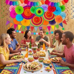 35PCS Fiesta Fan Party Decorations Set