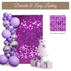 Yescom 12/24 Pcs Shimmer Wall Backdrop Panels Square Sequin Party Decoration