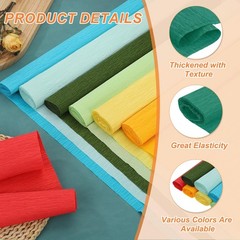2 Pack Black Green Crepe Paper Roll 7.9ft Long 20 inch Wide for Party Decor