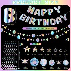 23 Pcs Pre-strung Iridescent Party Decorations Aurora Holographic Party Decor…