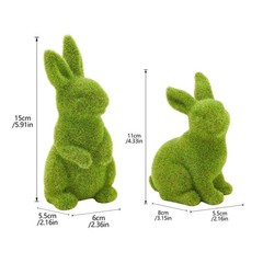 GatheringRain Easter Bunny Decorative Ornament Small 2pcs Standing+sitting