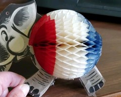 2 Vntg PATRIOTIC ELEPHANT HONEYCOMB DIE CUTS July 4th Decor Americana Paper