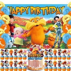 Lorax Happy Birthday Backdrop Lorax Banner Poster for Cartoon Theme Party Dec…