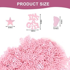 Pink Baby Shower Confetti 1000PCS Glitter Table Decor Girl Birthday Party Set