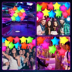 12Pcs Glow in The Dark Party Supply Neon Star Balloons Kit Star Shaped Neon F…
