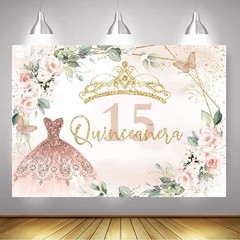 Quinceanera Birthday Backdrop for Sweet Girl Mis Quince Anos 15Th Birthday Party