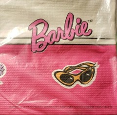 Vintage 1994 Barbie Paper Table Cover Sunglasses High Heels Pink Party Express