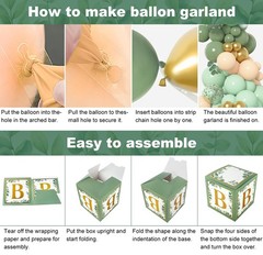 145Pcs Baby Boxes Sage Green Baby Shower Decorations, Olive Green Balloon Gar…
