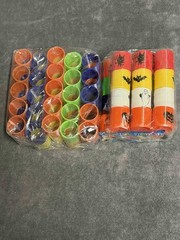 Halloween Party Supplies Bulk Lot Tablecloths Bat Decals Boo Flag Springs Set