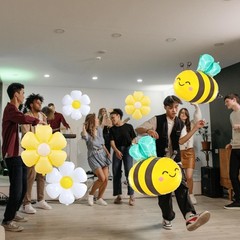 Bee Balloons and Daisy Flower Balloons – 8 Pcs Yellow and Black Bumble bee Fo…