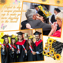 DIY Graduation Cap Decorations Kit Included Faux Flowers 3D Butterfly Self Adhes