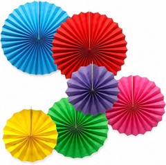 6-Pack Vibrant Paper Fans – Effortless Party Decor for Any Occasional Event