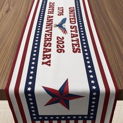 Classic Red, White & Blue Table Runner for 250th Anniversary & Independence Day