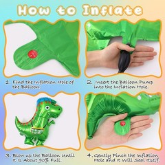 7 Pcs Dinosaur Balloons, Baby Dinosaur Foil Balloons, Giant Dino Animal Mylar…