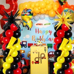 2 Set Cartoon Theme Balloon Column Stand Kit with Lightning Explosion Star Fo…