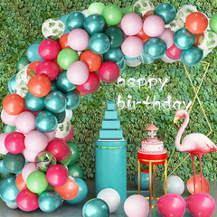 Hawaiian Luau Party Decorations, Tropical Party Balloons, 68Pcs Pink Green Rose