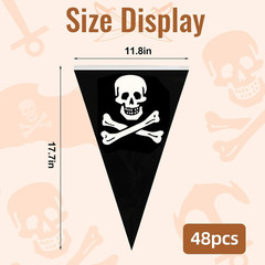 100 Ft Pirate Banner Flag 48 Pcs Pirate Triangle Banner Flags | Pirate Birthday