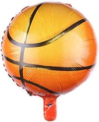10-Pack 18in Mylar Basketball Balloons – Orange Sports Party Decor