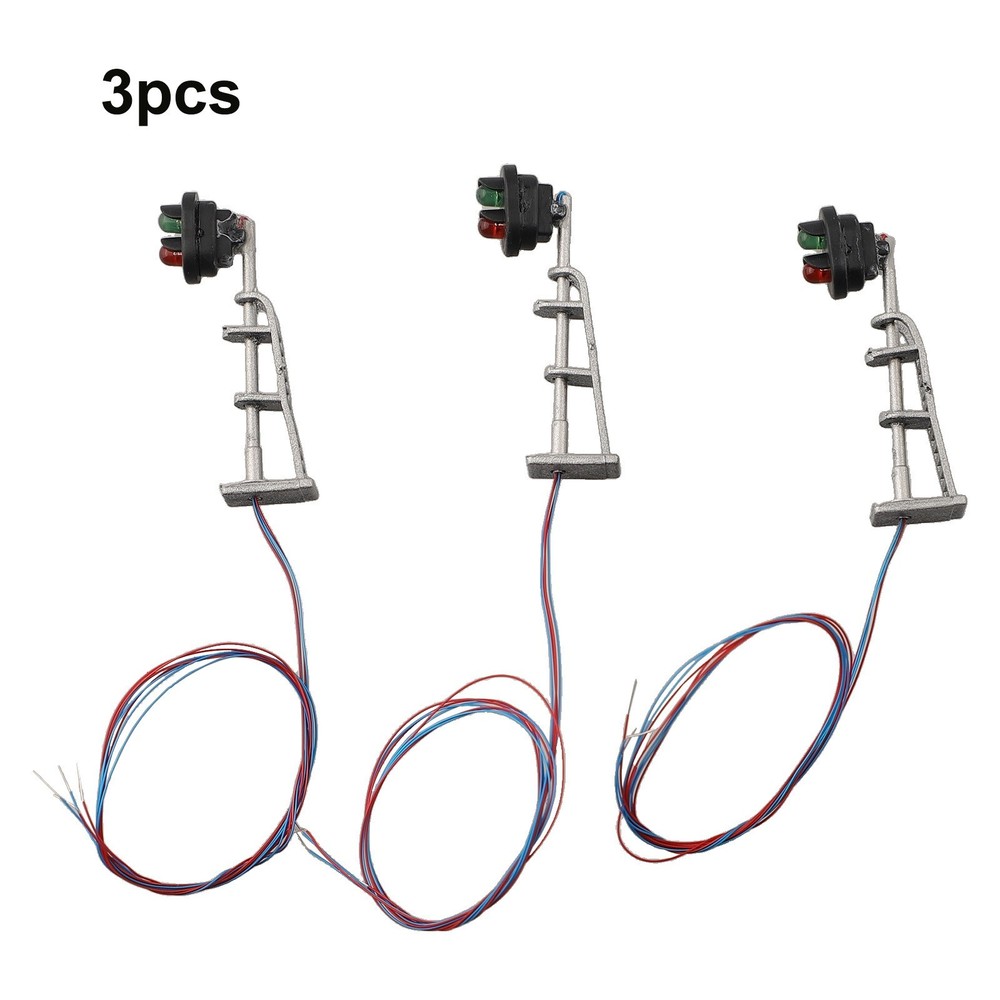 3pcs Model Railroad N Scale 1:87 Track Signals 2-LEDs Green Red Block Lights New