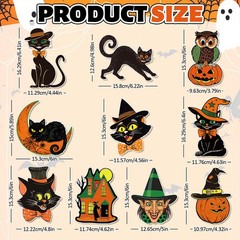 Halloween Cutouts Vintage Pumpkin Witch Cat Owl 40Pcs Paper Decorations Party De
